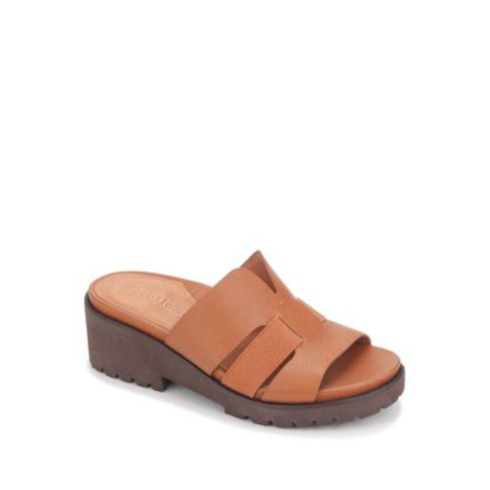 GENTLE SOULS KENNETH COLE Womens Brown 1" Platform Anja Sandals Shoes 7 M